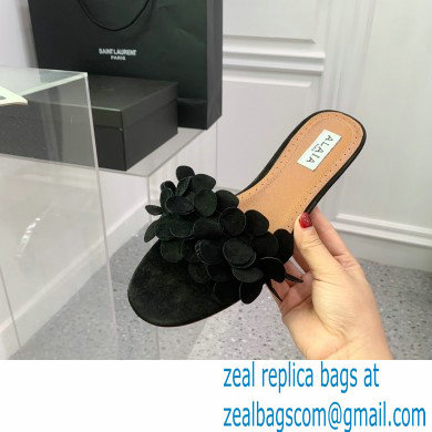 Alaia Bombe Confetti suede leather sandals black 2023 - Click Image to Close