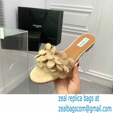 Alaia Bombe Confetti suede leather sandals nude 2023