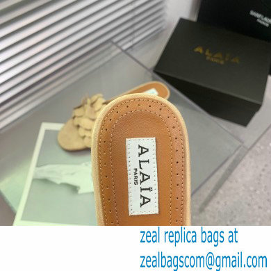 Alaia Bombe Confetti suede leather sandals nude 2023 - Click Image to Close