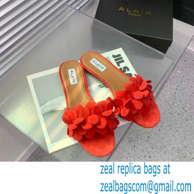 Alaia Bombe Confetti suede leather sandals red 2023 - Click Image to Close