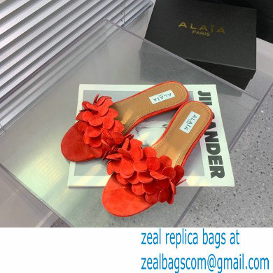 Alaia Bombe Confetti suede leather sandals red 2023 - Click Image to Close