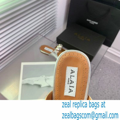 Alaia Bombe metallic leather sandals silver 2023