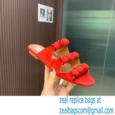 Alaia Bombe suede slides red 2023