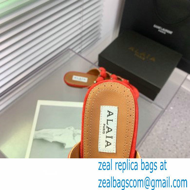 Alaia Bombe suede slides red 2023