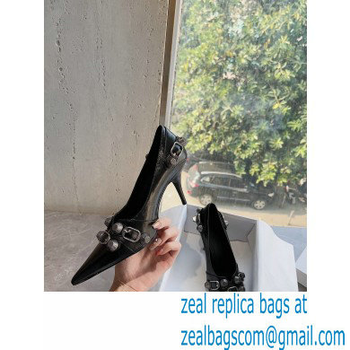 Balenciaga Heel 9cm Cagole Pumps in Arena lambskin Black 2023