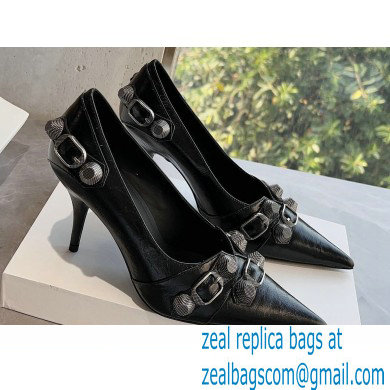 Balenciaga Heel 9cm Cagole Pumps in Arena lambskin Black 2023