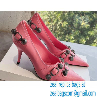 Balenciaga Heel 9cm Cagole Pumps in Arena lambskin Pink 2023