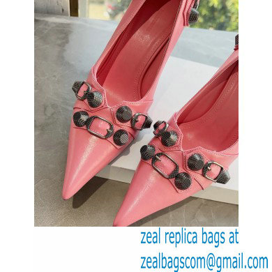 Balenciaga Heel 9cm Cagole Pumps in Arena lambskin Pink 2023 - Click Image to Close