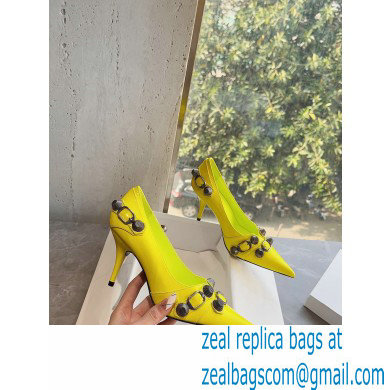 Balenciaga Heel 9cm Cagole Pumps in Arena lambskin Yellow 2023 - Click Image to Close