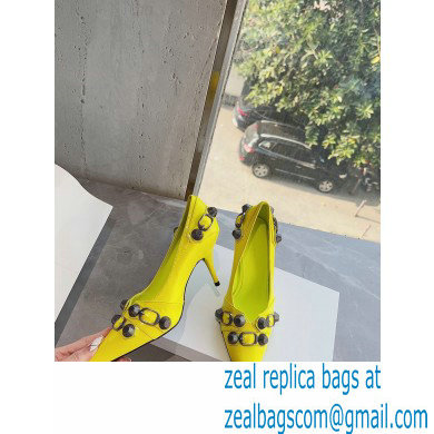 Balenciaga Heel 9cm Cagole Pumps in Arena lambskin Yellow 2023 - Click Image to Close