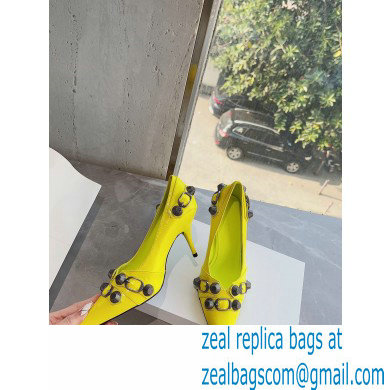 Balenciaga Heel 9cm Cagole Pumps in Arena lambskin Yellow 2023