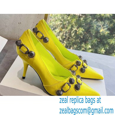 Balenciaga Heel 9cm Cagole Pumps in Arena lambskin Yellow 2023 - Click Image to Close