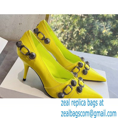 Balenciaga Heel 9cm Cagole Pumps in Arena lambskin Yellow 2023