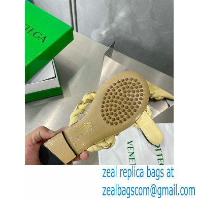 Bottega Veneta Dot Chain-braided leather flat sandals Yellow 2023 - Click Image to Close