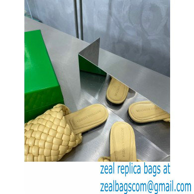 Bottega Veneta Dot Wave Intreccio pleated leather flat sandals Yellow 2023