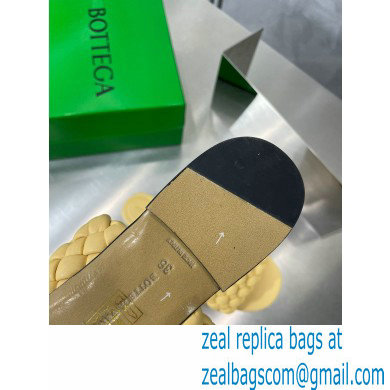 Bottega Veneta Dot Wave Intreccio pleated leather flat sandals Yellow 2023