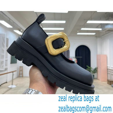 Bottega Veneta Leather Lug Mary-Jane flats Black 2023