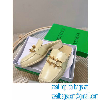 Bottega Veneta Open-back glossy leather Monsieur loafers Beige 2023