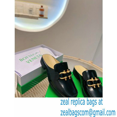 Bottega Veneta Open-back glossy leather Monsieur loafers Black 2023