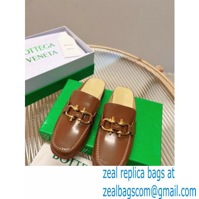 Bottega Veneta Open-back glossy leather Monsieur loafers Brown 2023