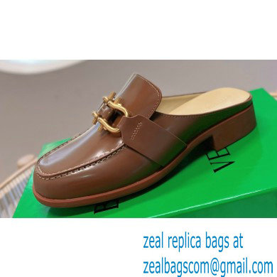 Bottega Veneta Open-back glossy leather Monsieur loafers Brown 2023