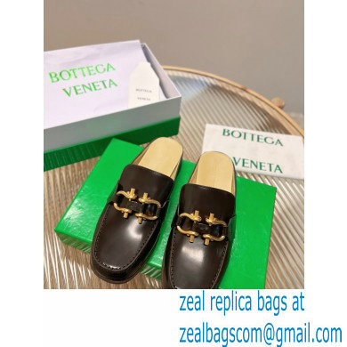 Bottega Veneta Open-back glossy leather Monsieur loafers Coffee 2023