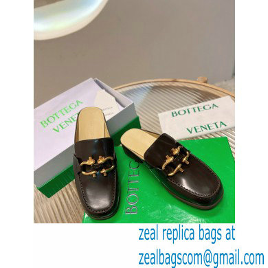 Bottega Veneta Open-back glossy leather Monsieur loafers Coffee 2023 - Click Image to Close