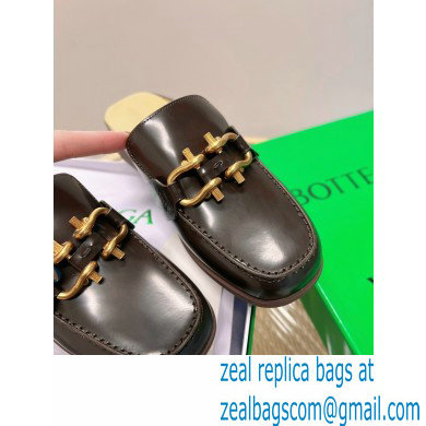 Bottega Veneta Open-back glossy leather Monsieur loafers Coffee 2023