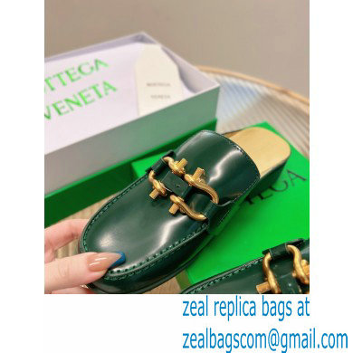 Bottega Veneta Open-back glossy leather Monsieur loafers Dark Green 2023 - Click Image to Close