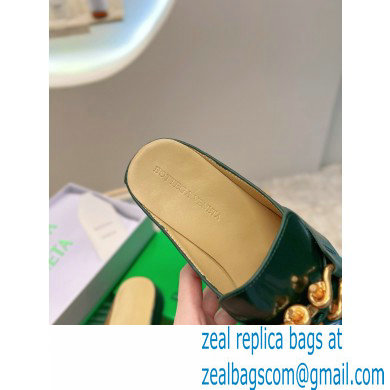 Bottega Veneta Open-back glossy leather Monsieur loafers Dark Green 2023 - Click Image to Close