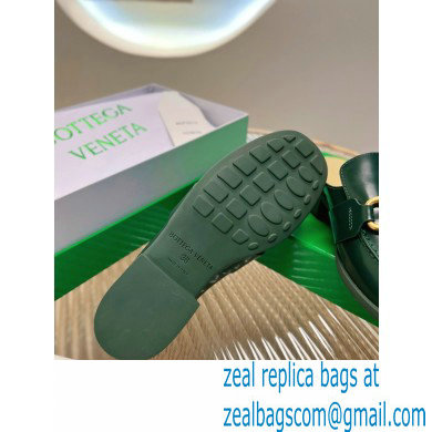 Bottega Veneta Open-back glossy leather Monsieur loafers Dark Green 2023 - Click Image to Close