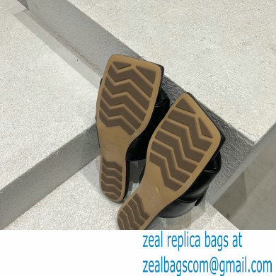 Bottega Veneta Padded Intreccio leather Patch Flat Mules Black 2023 - Click Image to Close