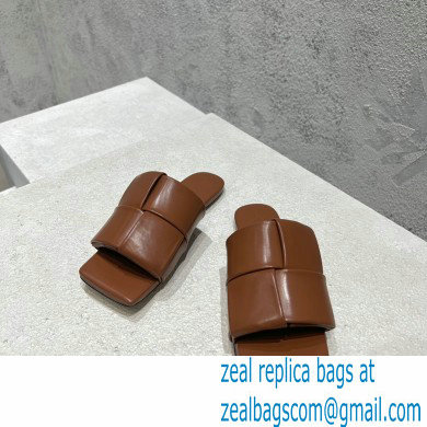 Bottega Veneta Padded Intreccio leather Patch Flat Mules Coffee 2023 - Click Image to Close