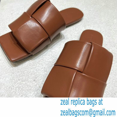 Bottega Veneta Padded Intreccio leather Patch Flat Mules Coffee 2023 - Click Image to Close