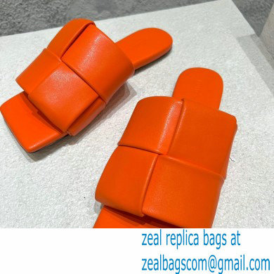 Bottega Veneta Padded Intreccio leather Patch Flat Mules Orange 2023 - Click Image to Close