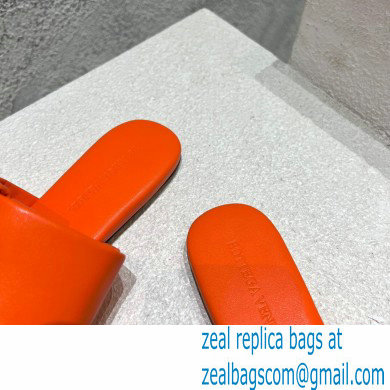 Bottega Veneta Padded Intreccio leather Patch Flat Mules Orange 2023