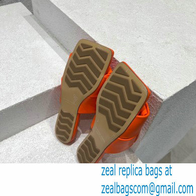 Bottega Veneta Padded Intreccio leather Patch Flat Mules Orange 2023