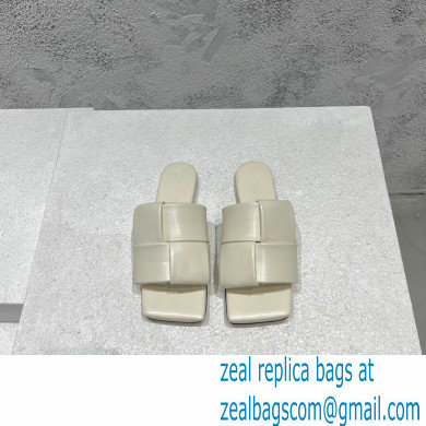 Bottega Veneta Padded Intreccio leather Patch Flat Mules White 2023