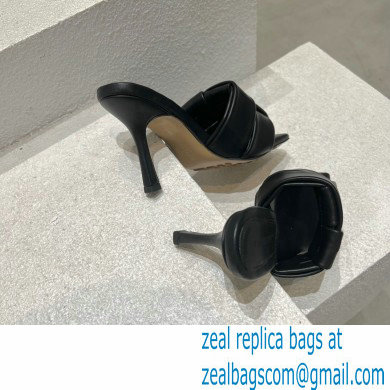 Bottega Veneta Padded Intreccio leather Patch Heel Mules Black 2023