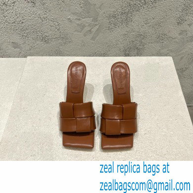 Bottega Veneta Padded Intreccio leather Patch Heel Mules Coffee 2023 - Click Image to Close