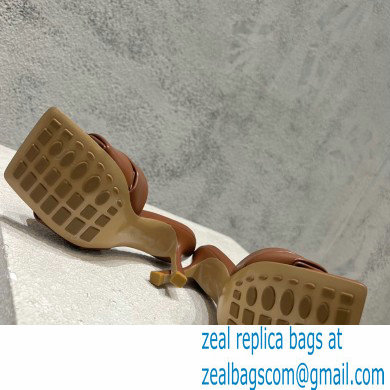 Bottega Veneta Padded Intreccio leather Patch Heel Mules Coffee 2023