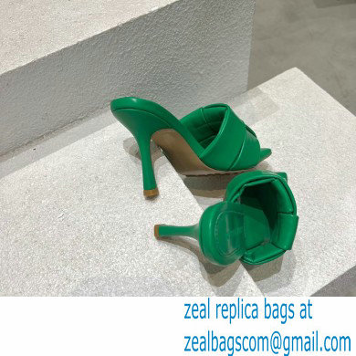 Bottega Veneta Padded Intreccio leather Patch Heel Mules Green 2023