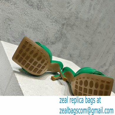 Bottega Veneta Padded Intreccio leather Patch Heel Mules Green 2023