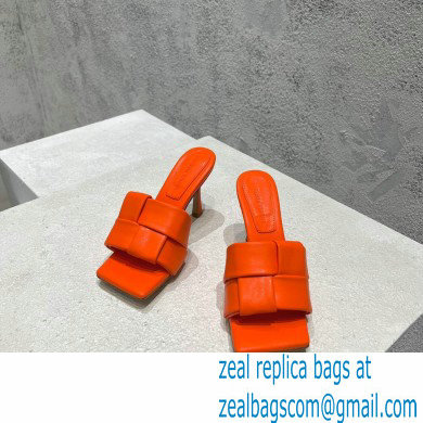 Bottega Veneta Padded Intreccio leather Patch Heel Mules Orange 2023