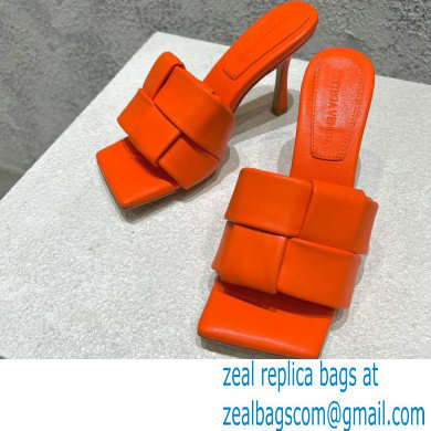 Bottega Veneta Padded Intreccio leather Patch Heel Mules Orange 2023