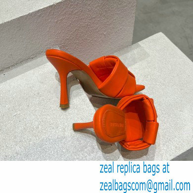 Bottega Veneta Padded Intreccio leather Patch Heel Mules Orange 2023