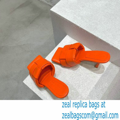 Bottega Veneta Padded Intreccio leather Patch Heel Mules Orange 2023 - Click Image to Close