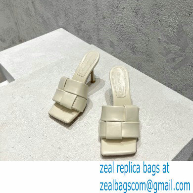 Bottega Veneta Padded Intreccio leather Patch Heel Mules White 2023 - Click Image to Close