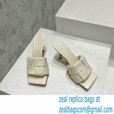 Bottega Veneta Padded Intreccio leather Patch Heel Mules White 2023