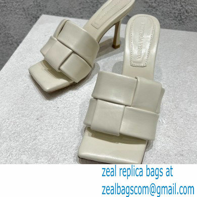 Bottega Veneta Padded Intreccio leather Patch Heel Mules White 2023